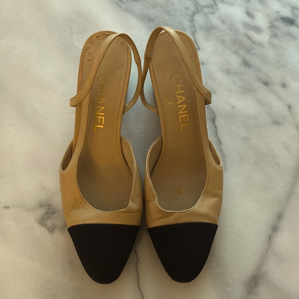 CHANEL Slingback Heels Size 36.5